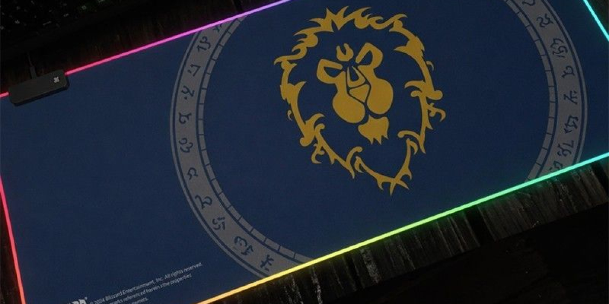 wow Alliance Lion Crest RGB Desk Mat For Alliance Gamers