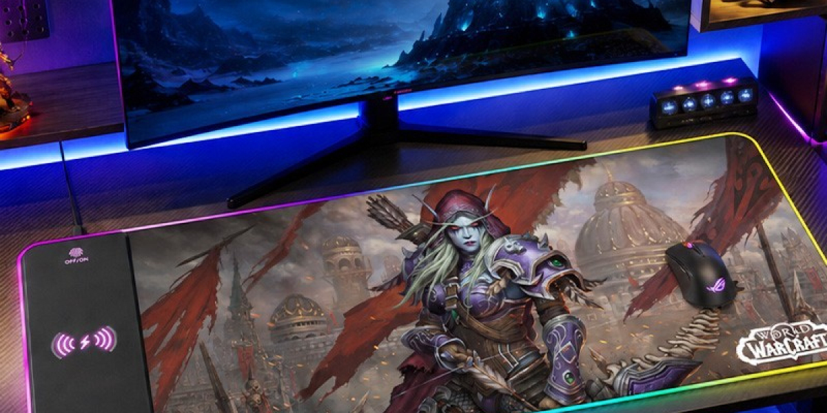 wow Sylvanas Windrunner Wireless Charging RGB Desk Mat For WoW Horde Fans