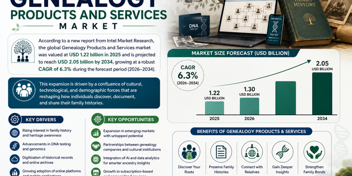 Genealogy Products and Services market was valued at USD 1.22 billion in 2025 and is projected to reach USD 2.05 billion