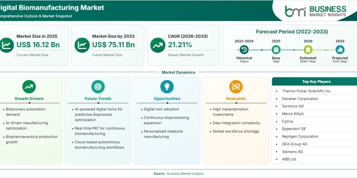 Digital Biomanufacturing Market Expected to Reach US$75.11 Billion by 2033